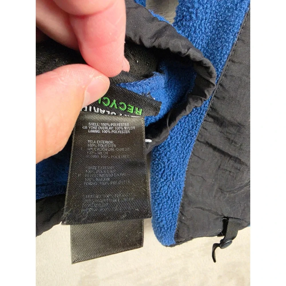 The North Face Denali Jacket Boys XS Blue Black Fleece Polartec Full Zip